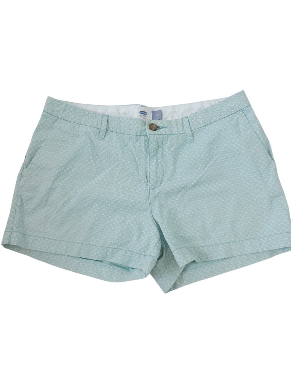 Old Navy Womens Blue Printed Women's Shorts Size 8 100% Cotton Preppy Shorts